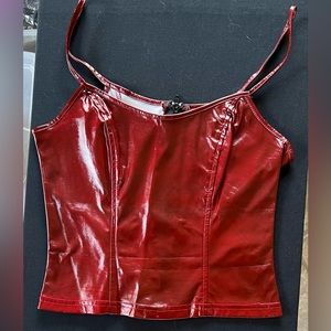 Lip Service Deep Red Zippered Tank Top